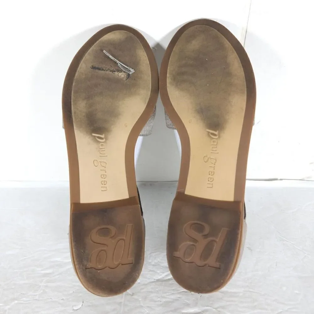 Paul Green Women's Morea US 8,5 Uk 6 Leather Metallic Taupe Lace-Up Sandals